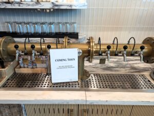 Soda fountain undergoing enhancements at the JFK Delta One Lounge