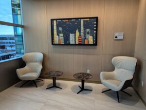 Seating at the JFK Delta One Lounge