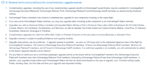 AAdvantage terms and conditions for complimentary upgrade awards