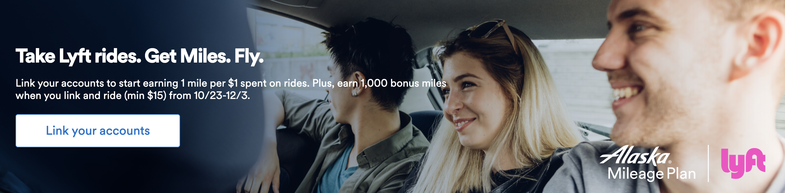 Alaska/Lyft promo banner