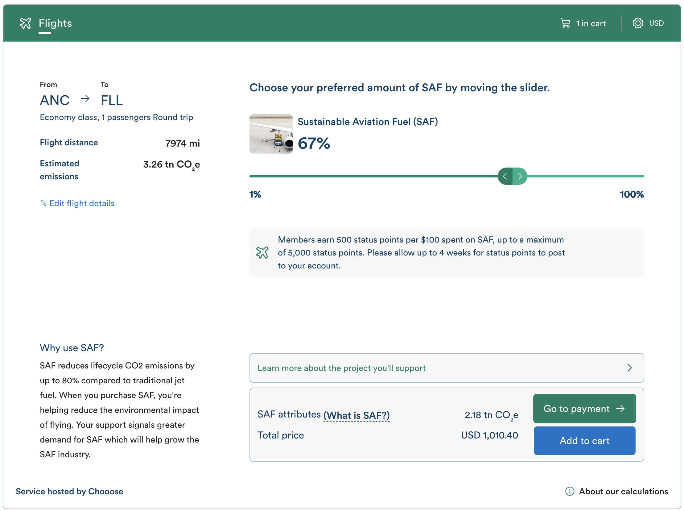Buy Alaska status points with SAF contribution.