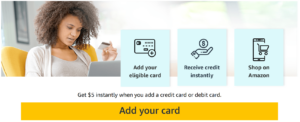 Amazon $5 credit for adding a card