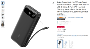 Screenshot of Amazon page for an Anker power bank