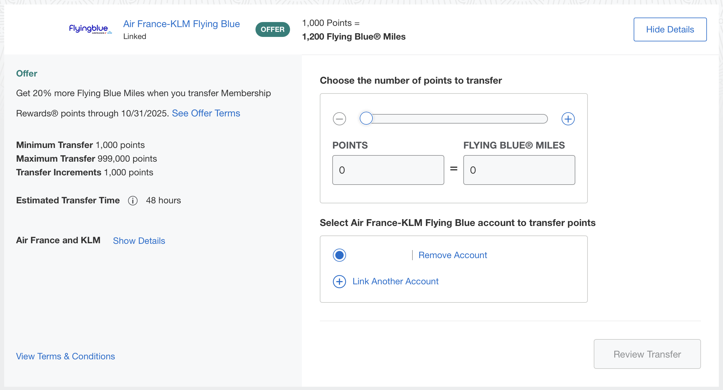 American Express transfer bonus to Flying Blue