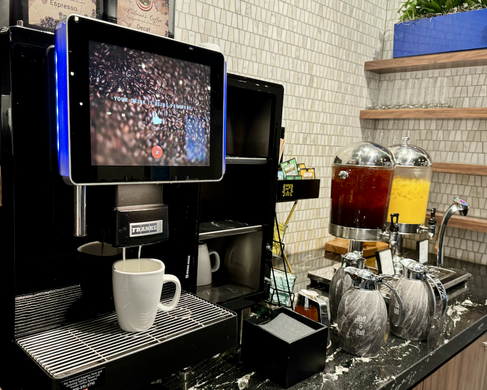 Coffee machine at the CLT Centurion Lounge