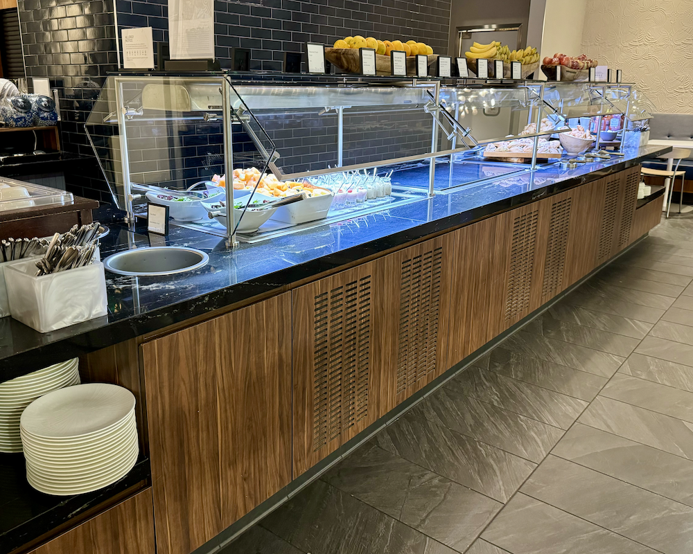 Food spread at the CLT Centurion Lounge