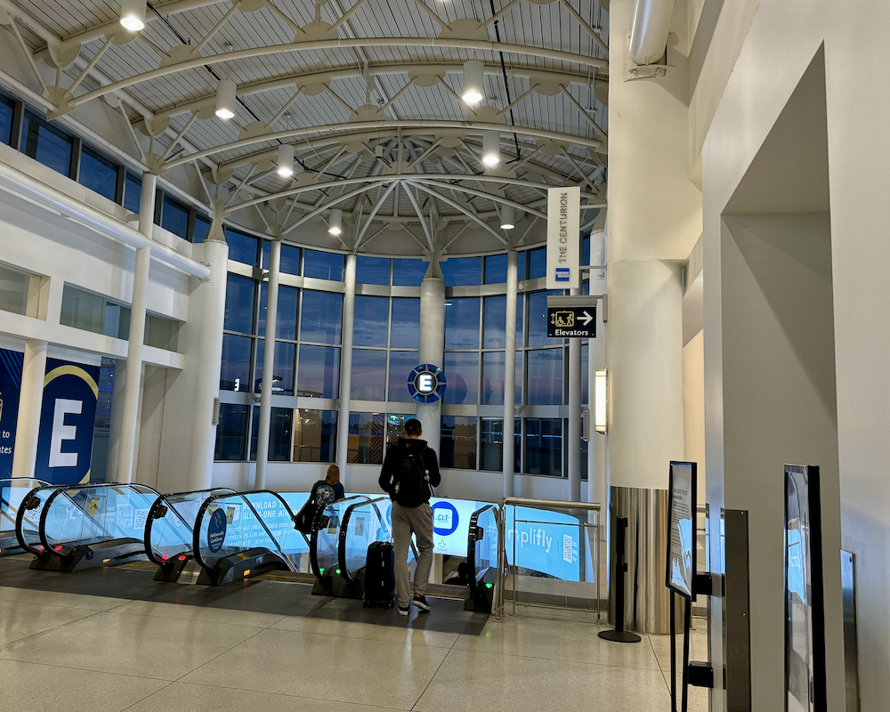 Amex Centurion CLT entrance signage.