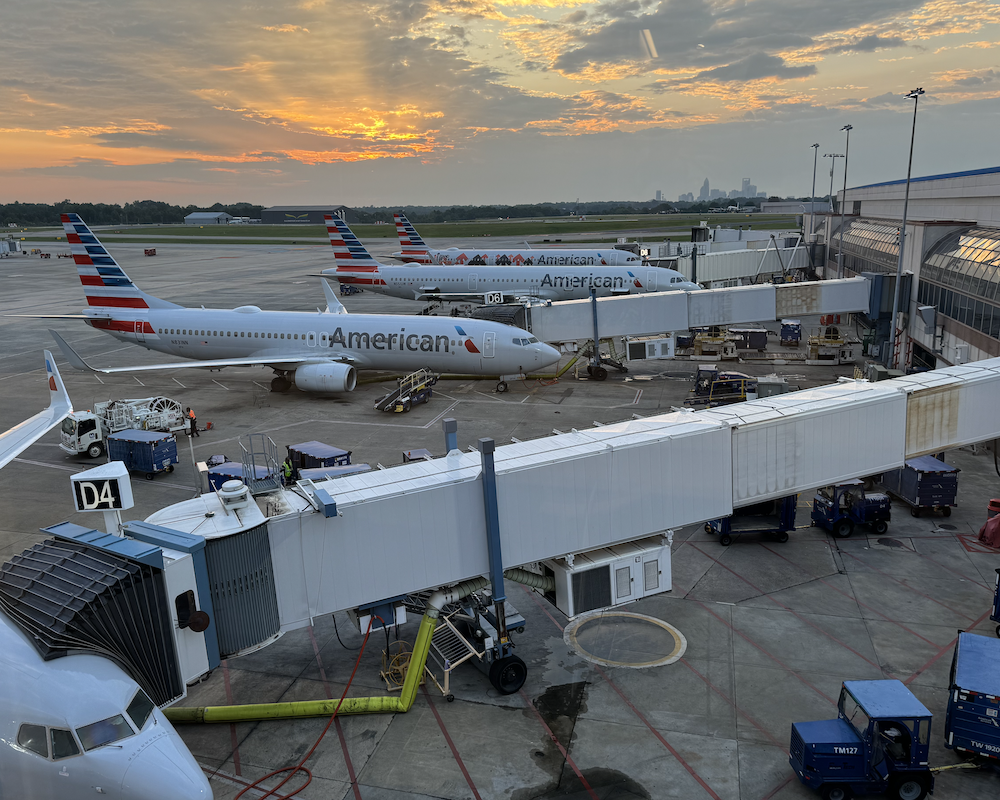 Views of the CLT tarmac from the CLT Centurion Lounge