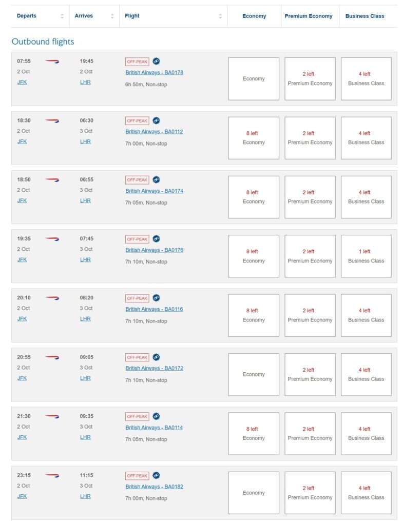 British Airways Award Seat Guarantee How It Works