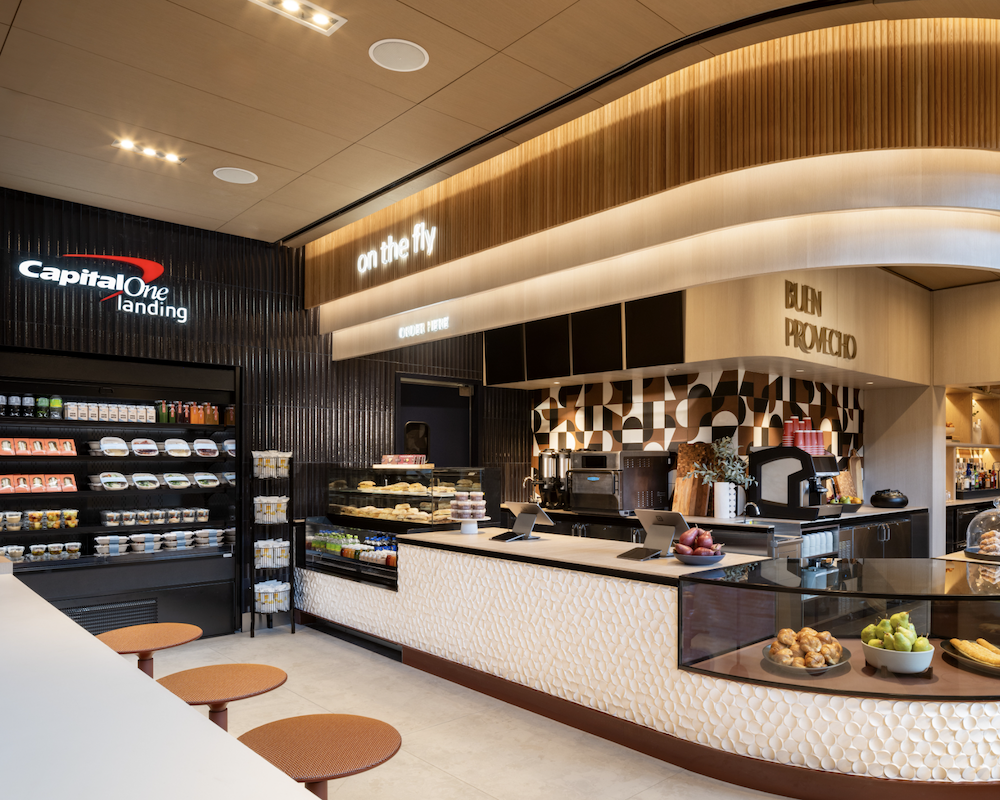 Food counter at the Capital One Landing Lounge DCA