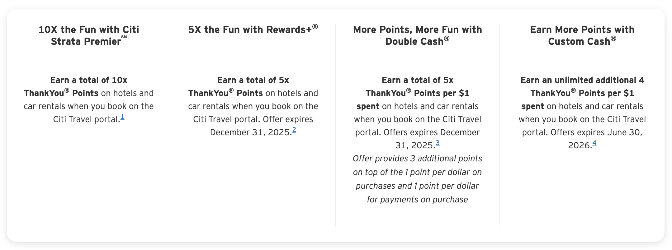 Citi Portal bonus earnings