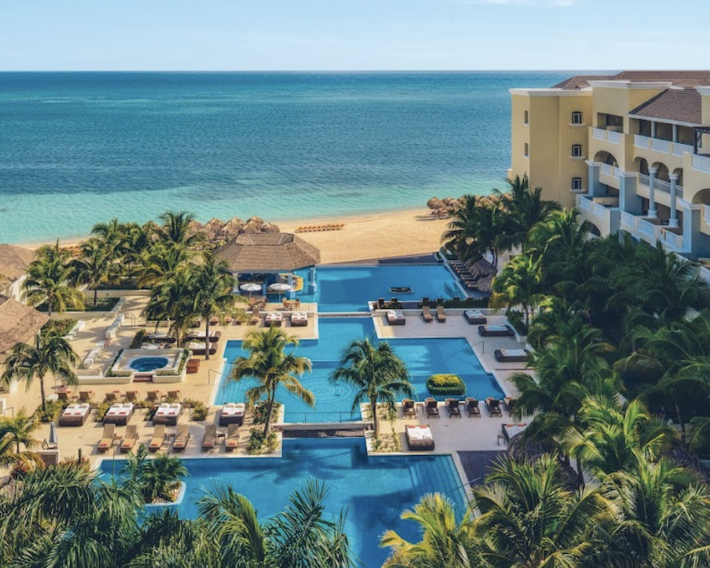 Aerial view of the pools at the JOIA Rose Hall by Iberostar