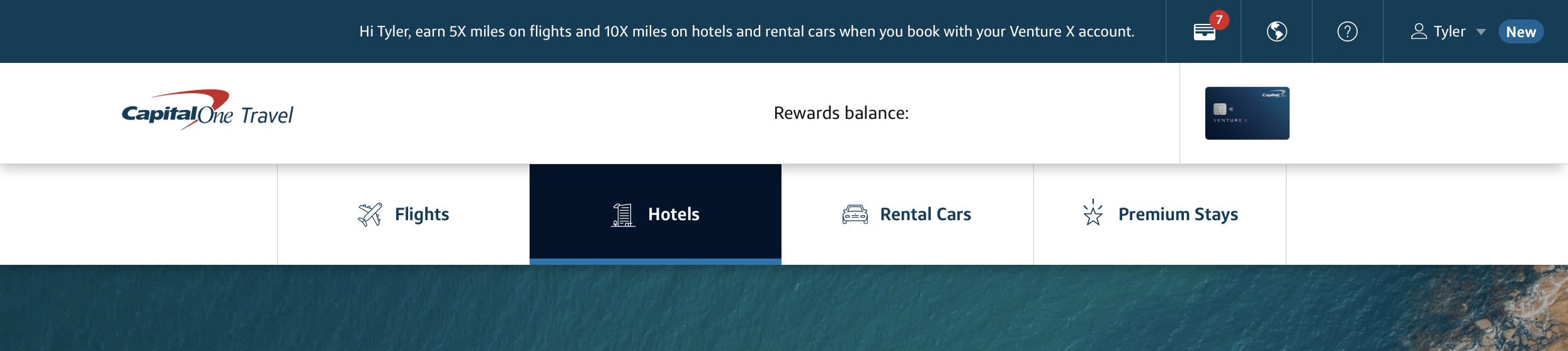 Capital One Travel Landing Page