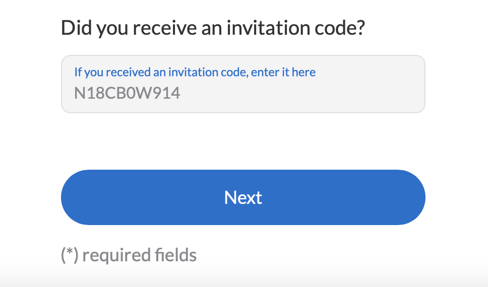 ITA Volare invite-a-friend sign-up process