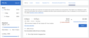 A JetBlue Flight From New York-JFK to Boston on Amex Travel