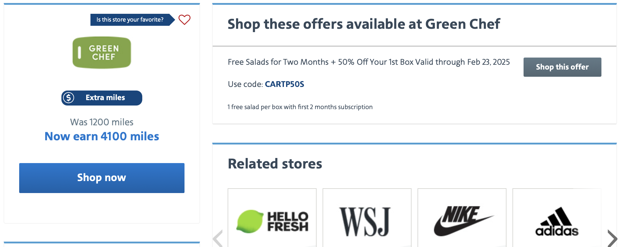 AAdvantage eShopping offer for Green Chef