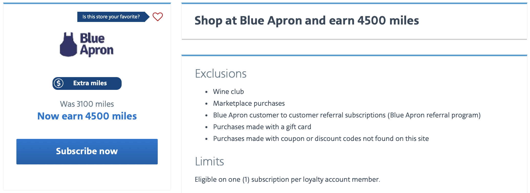 AAdvantage eShopping offer for Blue Apron