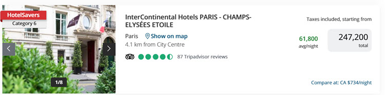 HotelSavers results for Paris in 2025.