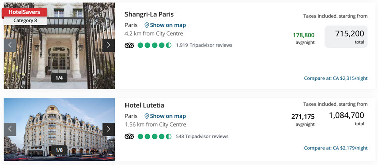 HotelSavers results for Paris in 2025.
