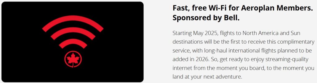 Air Canada Free Wi-Fi Announcement