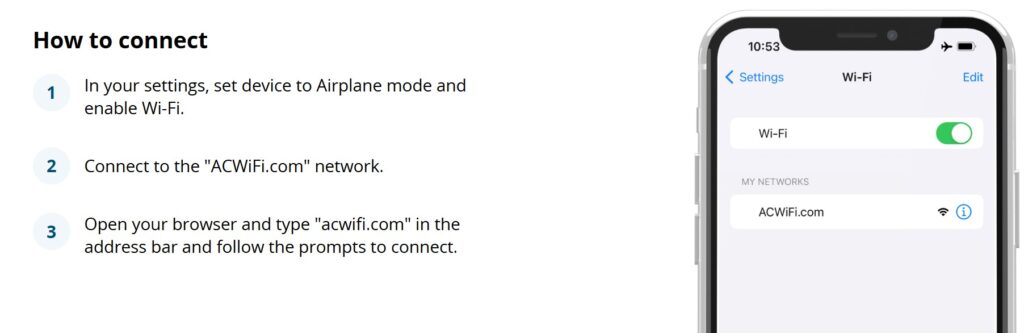 Air Canada Wi-Fi Connection Guide