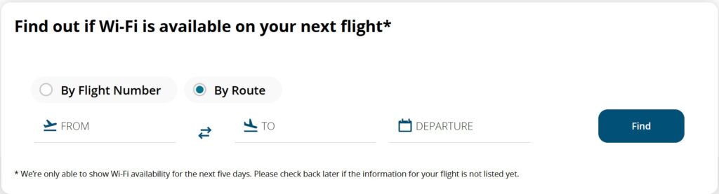 Air Canada WiFi Finder