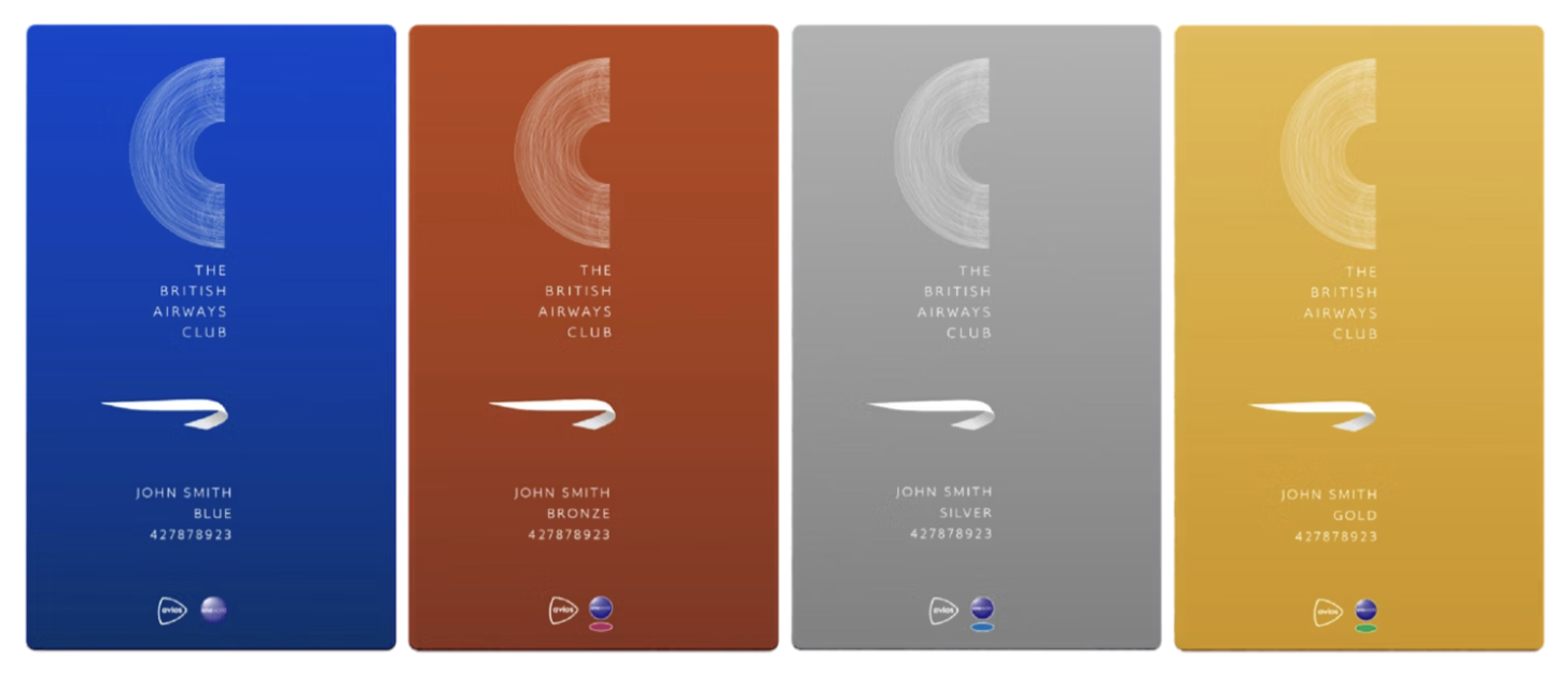 New British Airways Club Logos and Status Cards