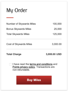 Banner image for current offer to buy Skywards miles from Emirates with up to a 25% bonus until December 22, 2024.