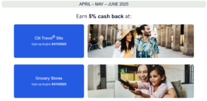 Citi Dividend 5% cashback categories for Q2 2025