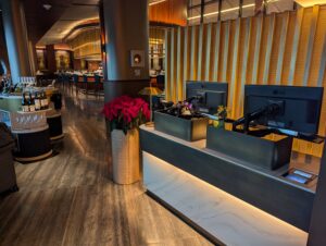 Delta One Lounge Boston check-in desks