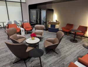 Delta One Lounge Boston living room