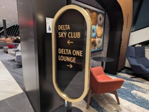 Delta One Lounge Boston signage