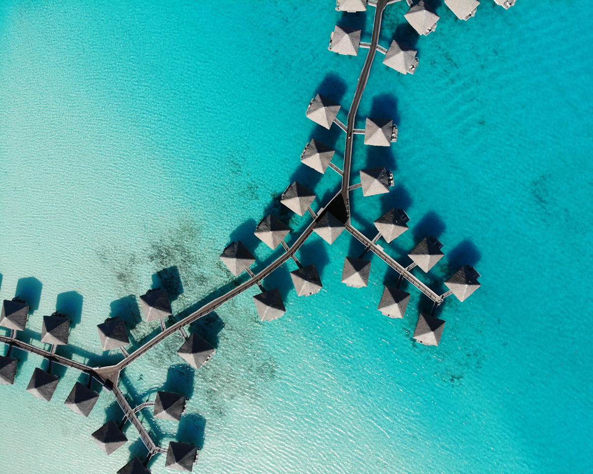 Luxury overwater bungalow in Bora Bora