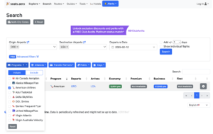 Filtering SeatsAero Search Results