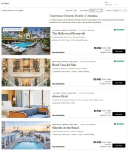 Preferred Hotels results in Los Angeles