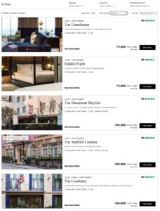 Preferred Hotels results in the UK