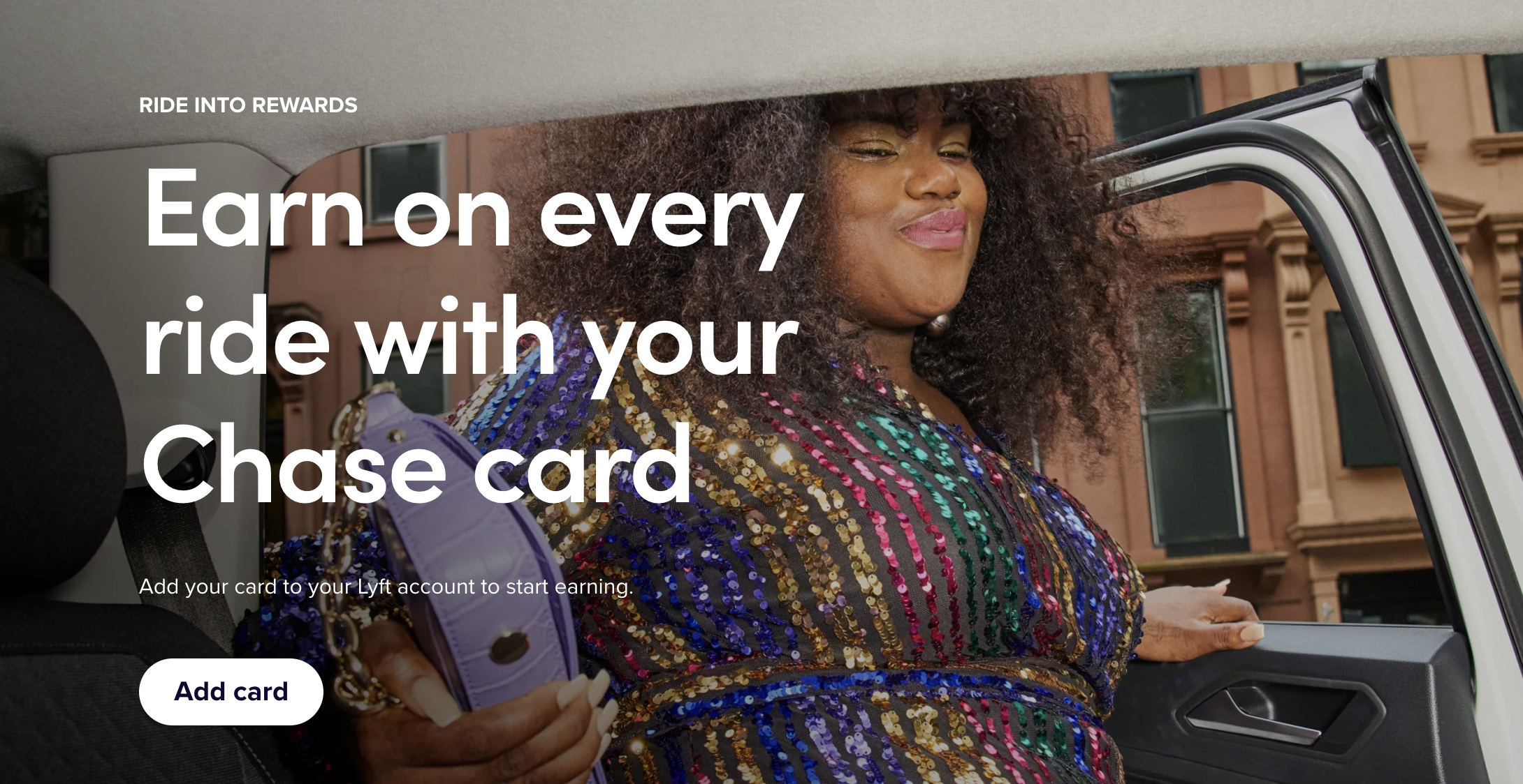 Lyft/Chase partnership banner image.