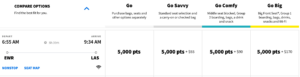 Newark to Las Vegas for 5,000 Free Spirit points.