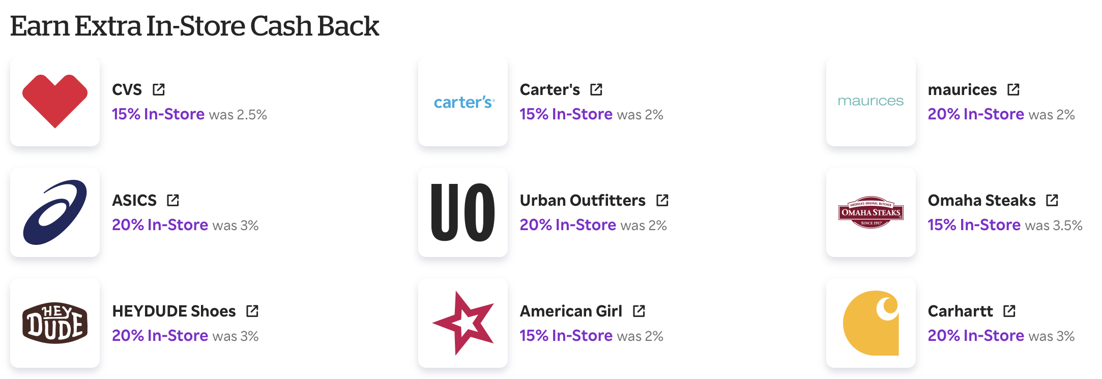 Rakuten In Store Cash Back Offers