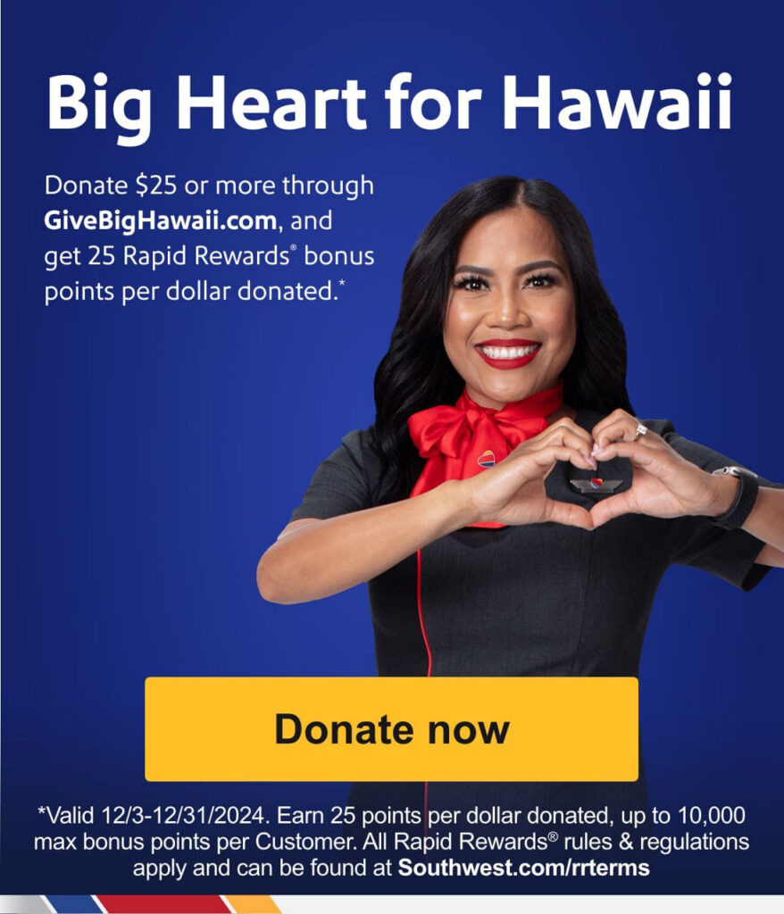 Southwest Big Heart for Hawaii Donations