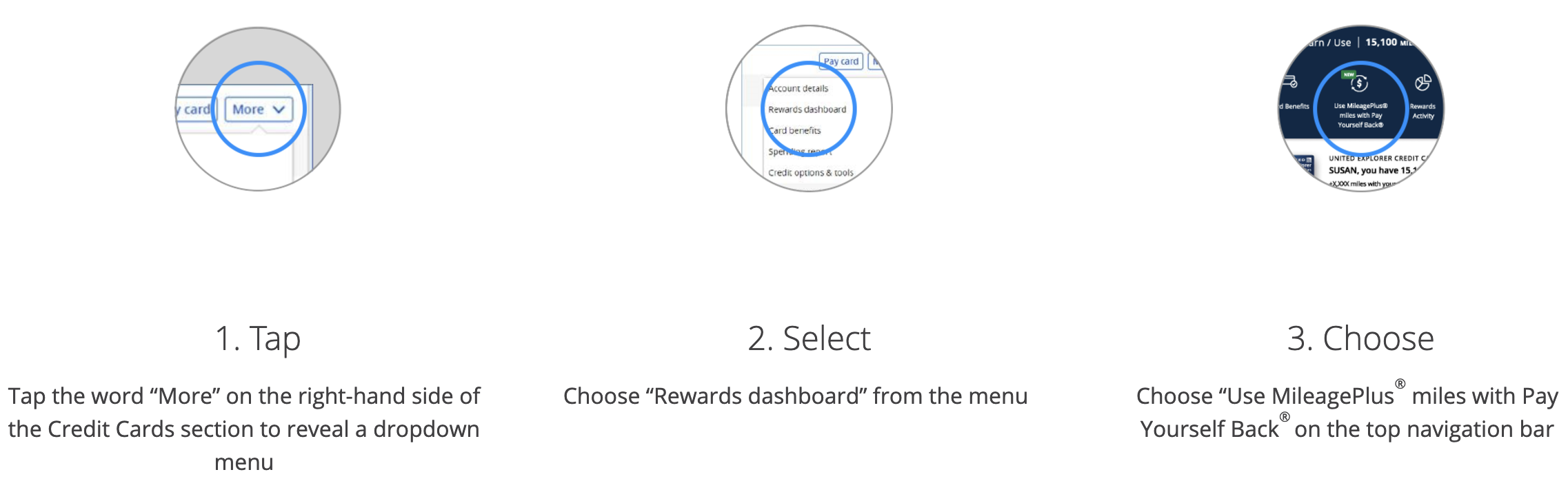 Steps to use miles for United credit card annual fee
