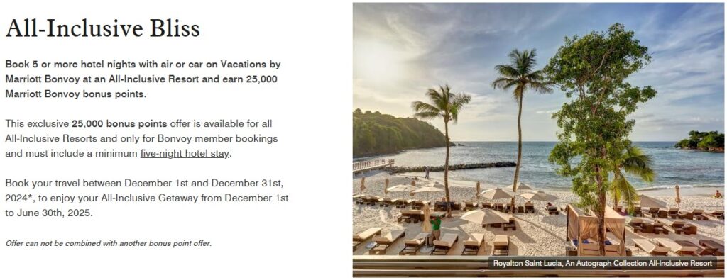 Vacations by Marriott 25,000 Points 2024 Promotion