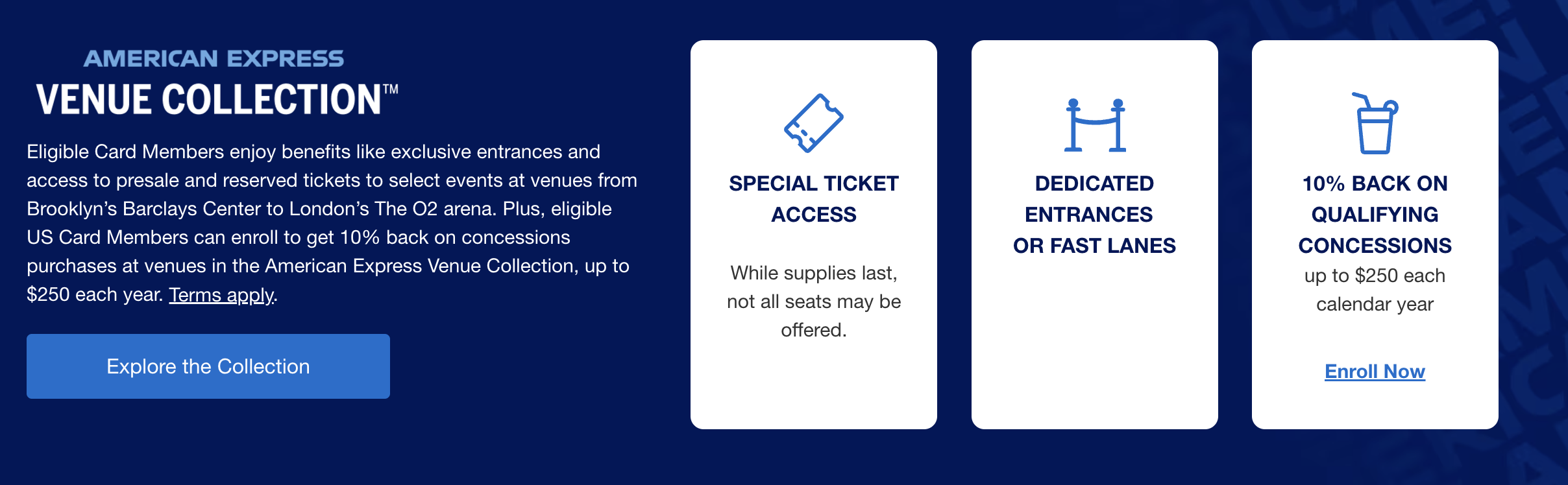 Amex Venue Collection Perks
