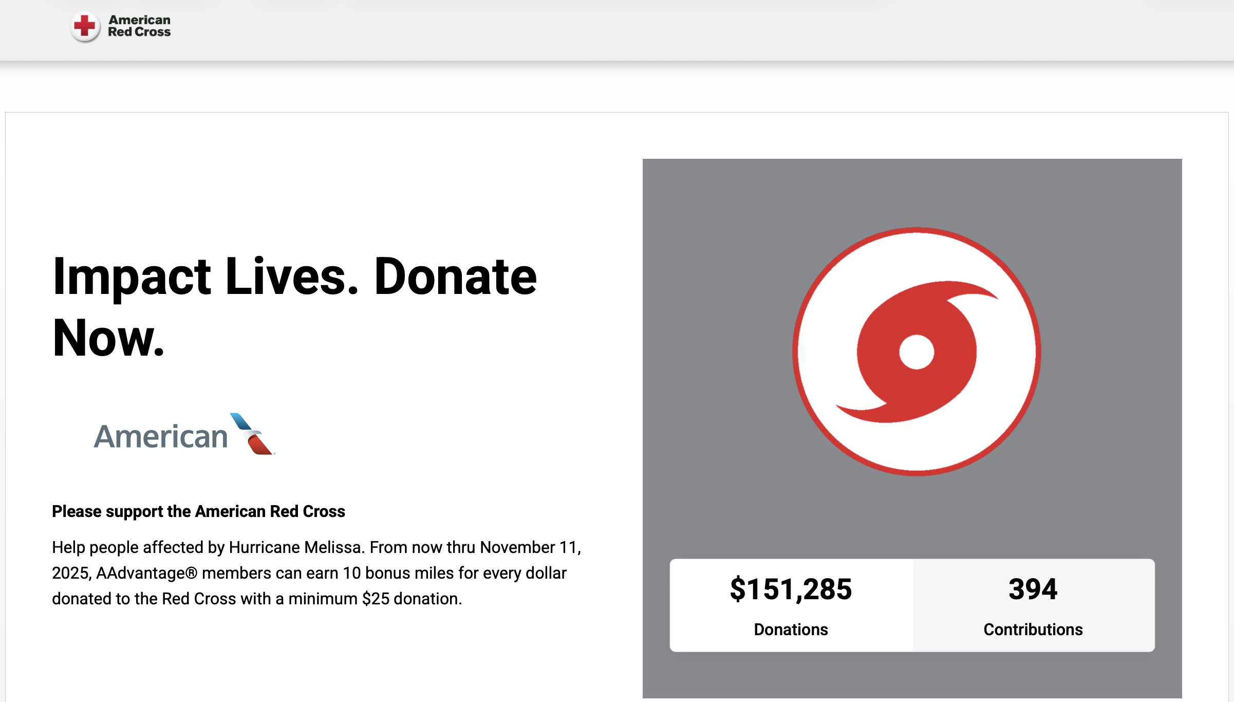 Red Cross hurricane donations.