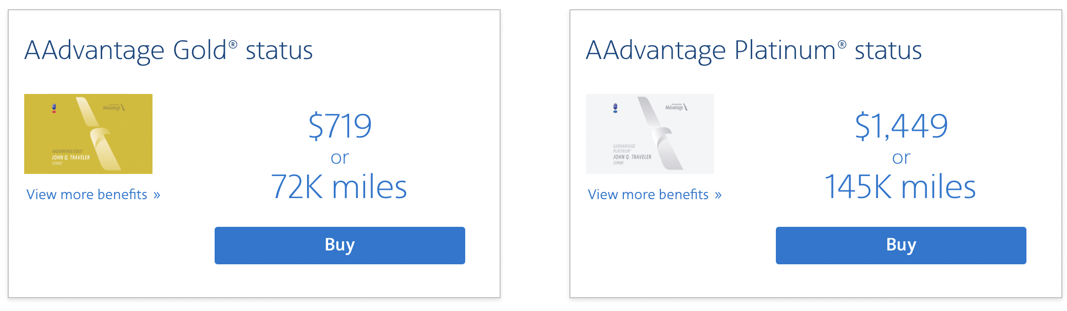 AA offer to buy elite status