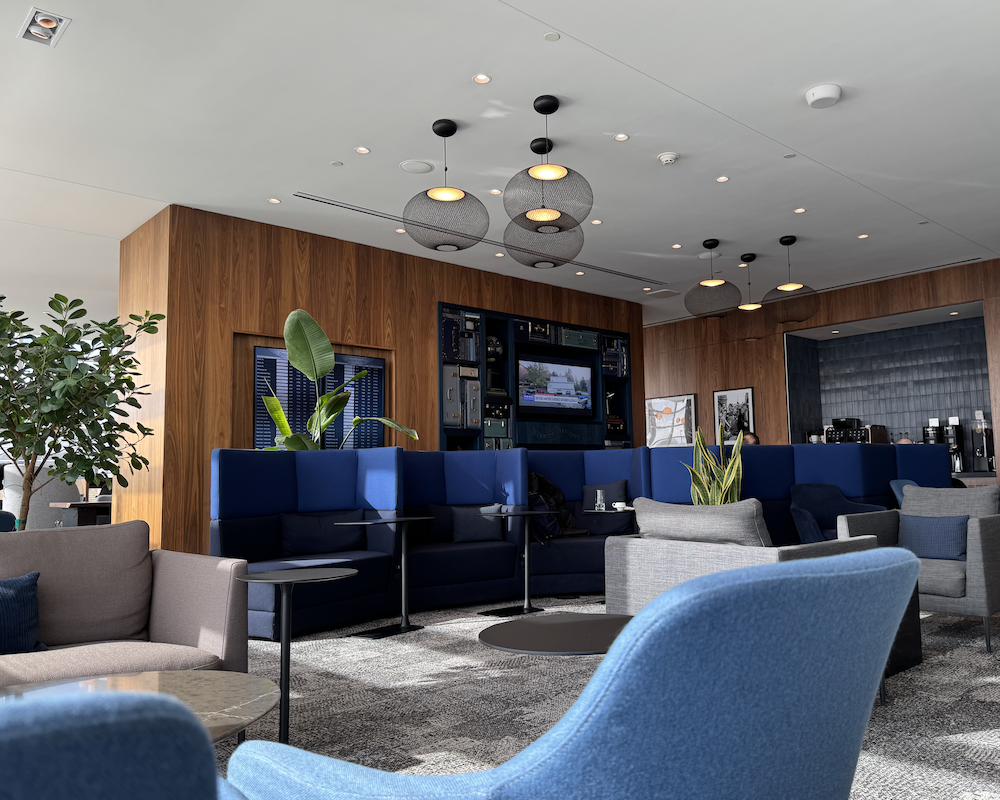 Amex Centurion Lounge "Living Room" area at DCA Airport.