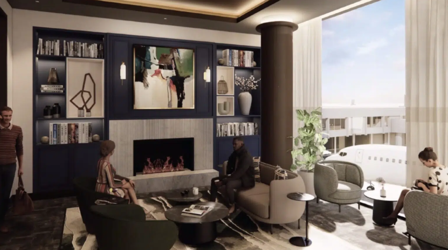 Renderings of the Amex Centurion Lounge in BOS.