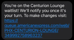 Amex Digital Waitlist text
