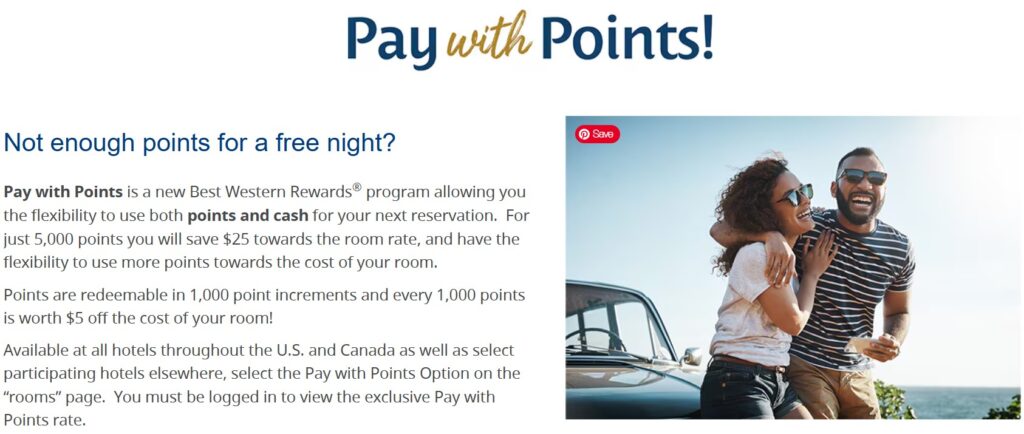 Best Western Pay with Points