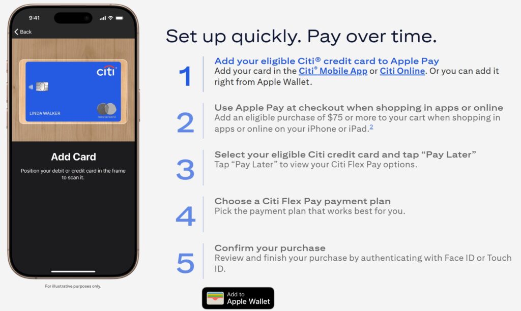 Citi Flex Pay with Apple Pay